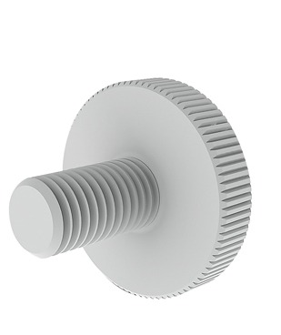Knurled Screw, M10x20 white
